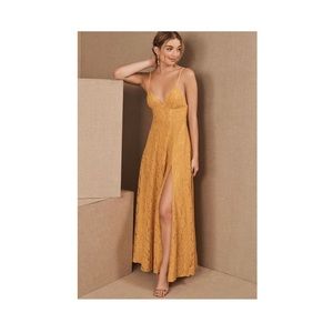 BHLDN Gold Lace Fame & Partners Dress